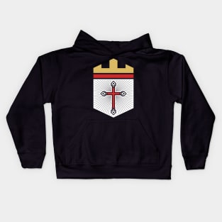 Cross of Jesus Christ on the background of the fortress. Kids Hoodie